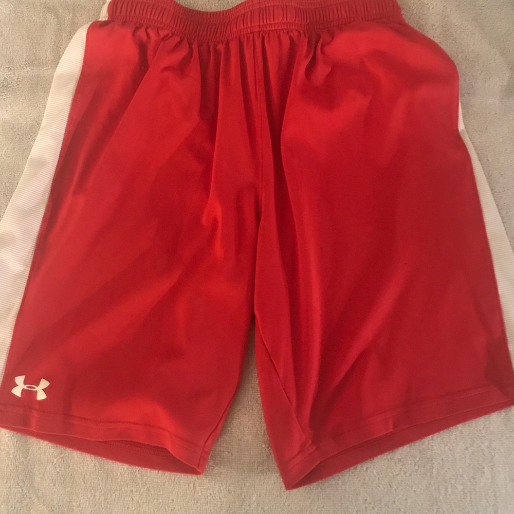 Red athletic shorts